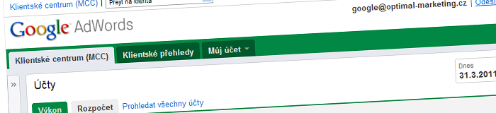 Klientské centrum pro profesionální správu PPC kampaní ve více účtech Google AdWords