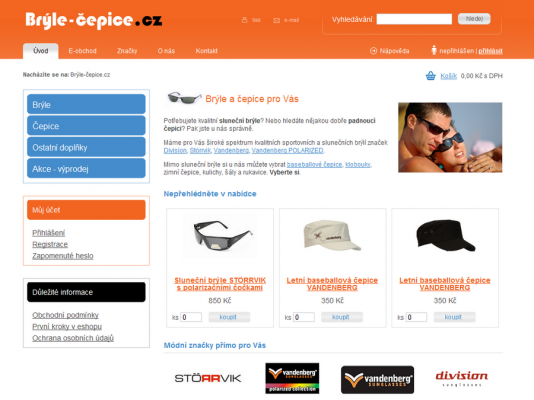 E-shop Brýle-čepice.cz