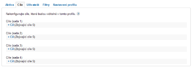 Záložka cíle v Google Analytics