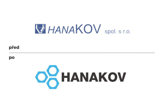 Staré vs. nové logo společnosti Hanakov