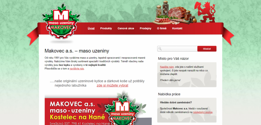 Web společnosti Makovec