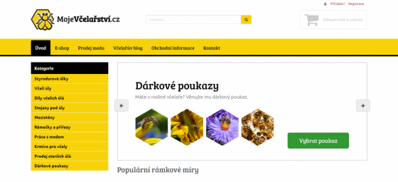 E-shop MojeVčelařství.cz po optimalizaci UX (2016)