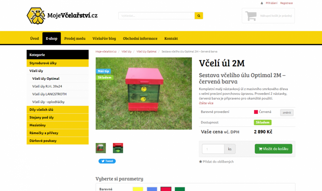 Detail produktu na e-shopu MojeVčelařství.cz