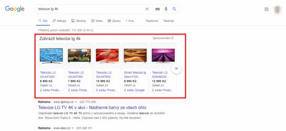 Produktová reklama v Google Ads