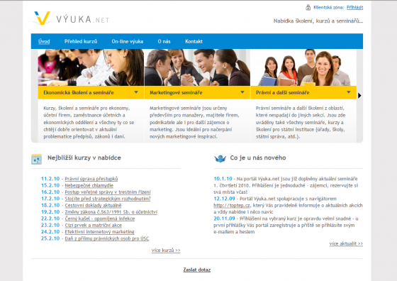 Realizace webu Vyuka.net