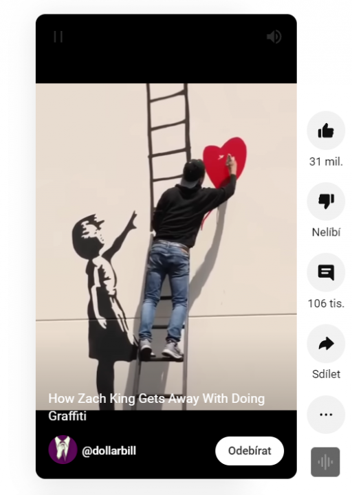 Ukázka nejpopulárnějšího YouTube Shorts od @dollarbill