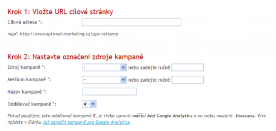 Jak označit kampaně pro Google Analytics